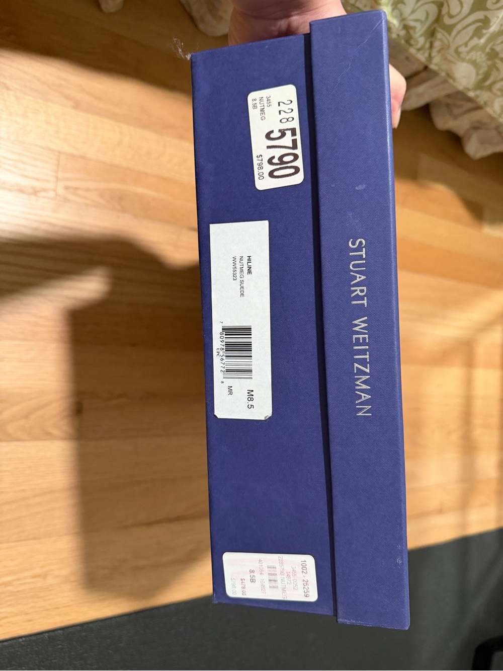 New In Box - Stuart Weitzman Hiline Suede Boot in Nutmeg - Picture 6 of 7